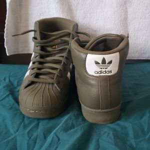 Olive green Adidas high top sneaker